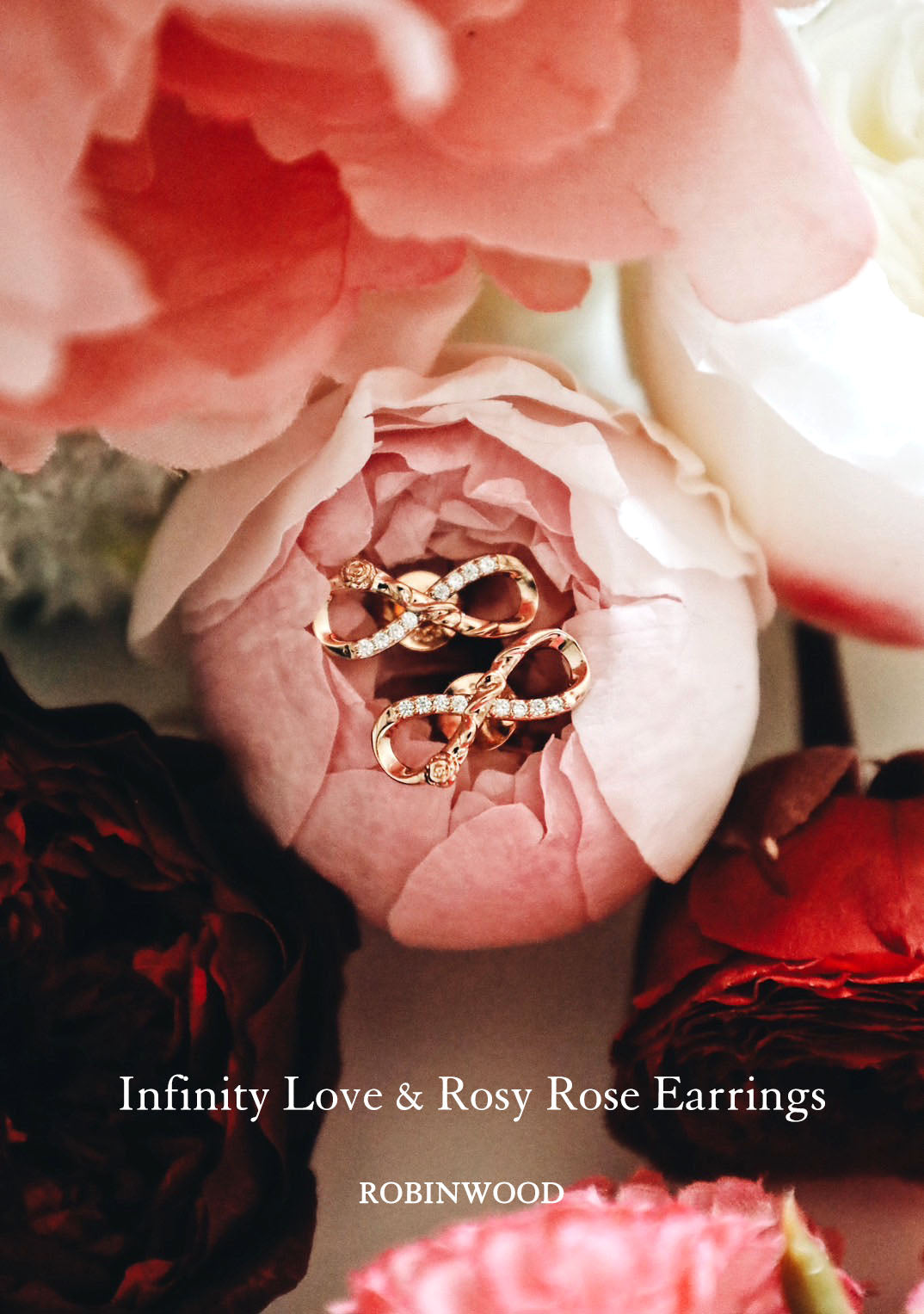 LIMITED VALENTINE COLLECTION'S " INFINITY LOVE & ROSY ROSE Earrings, Robinwood Masterpieces