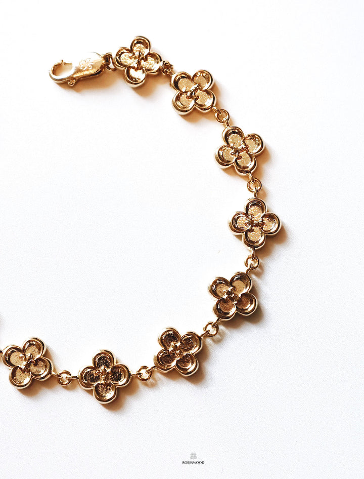 Limited Collection's " Fleur-De-Lis Clover Gold Signature Bracelet, RobinWood