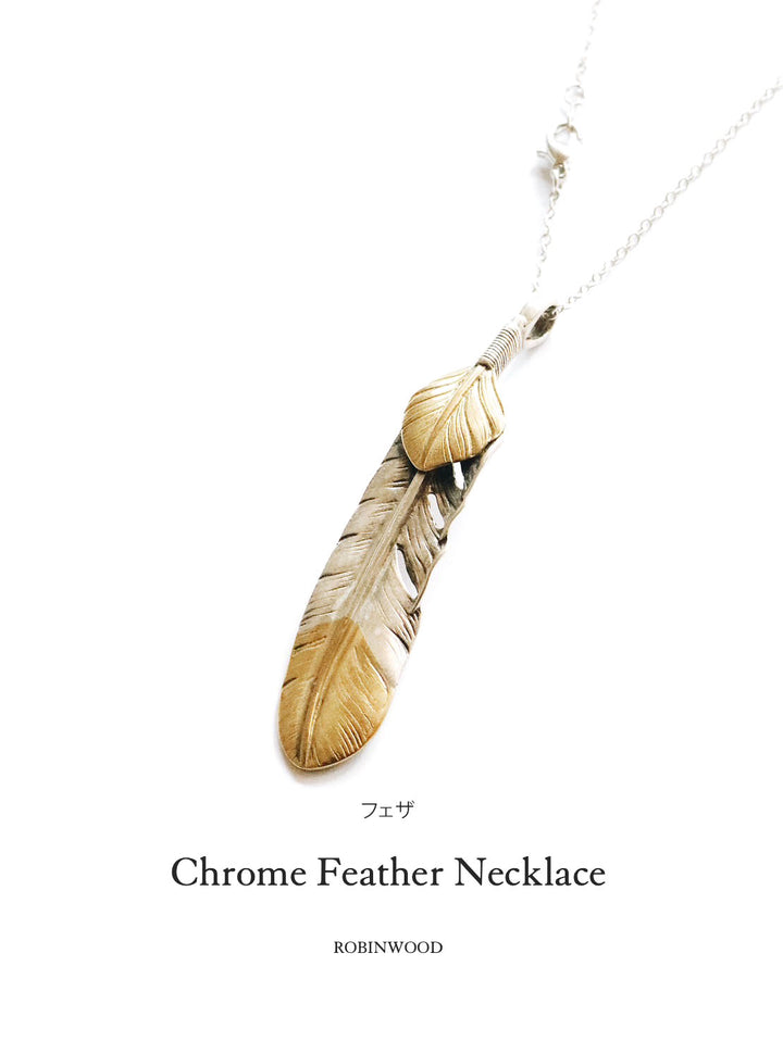 Limited Men Collection's " Chrome Feather Necklace ", Robinwood Men Series
