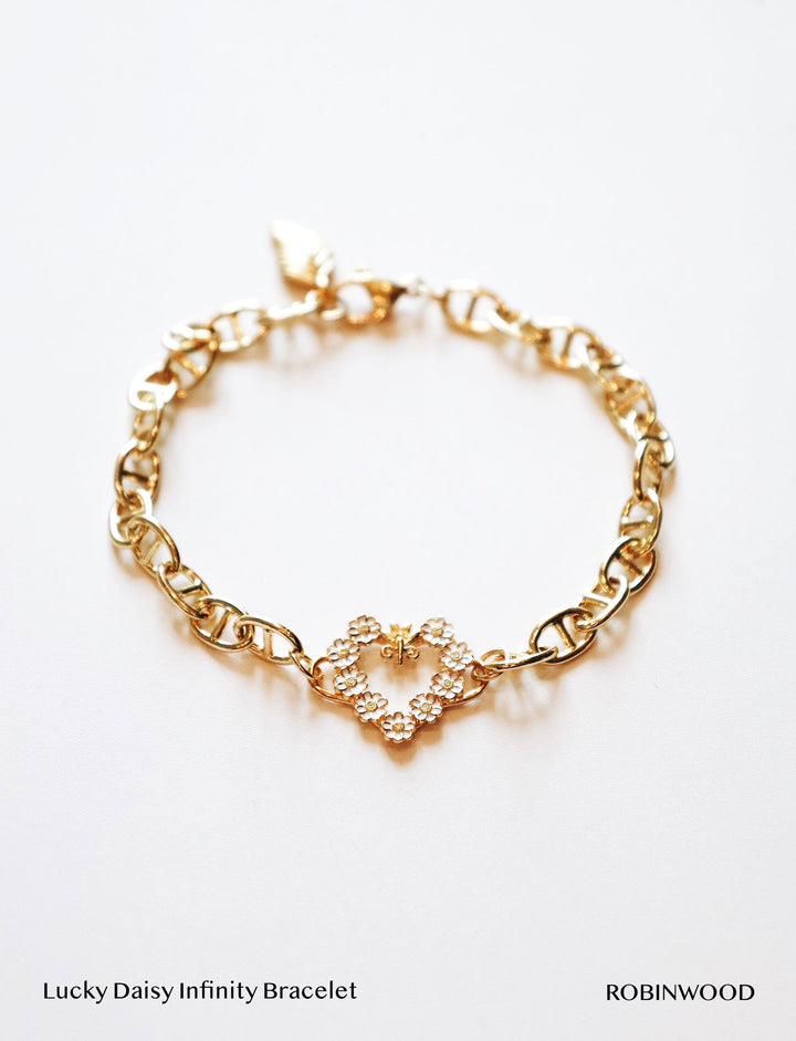 LIMITED DAISY COLLECTION'S : LUCKY DAISY Infinity Bracelet, ROBINWOOD MASTERPIECES
