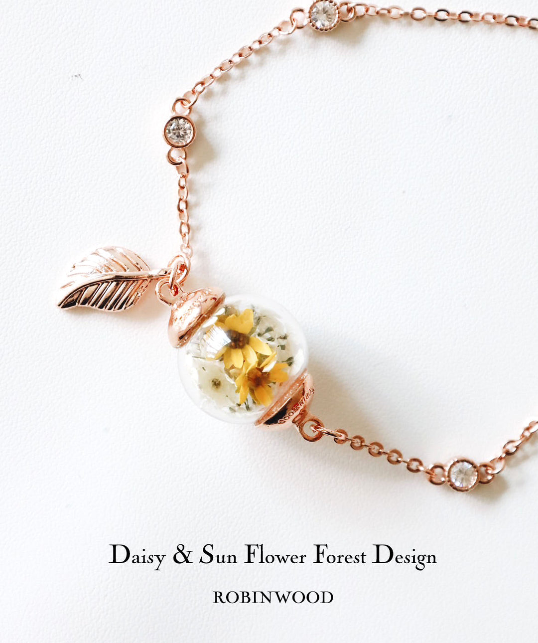 APRIL COLLECTION'S " PAVÉ SOLIDER CHAIN & LUCKY  SUN FLOWER DESIGN " ROBINWOOD