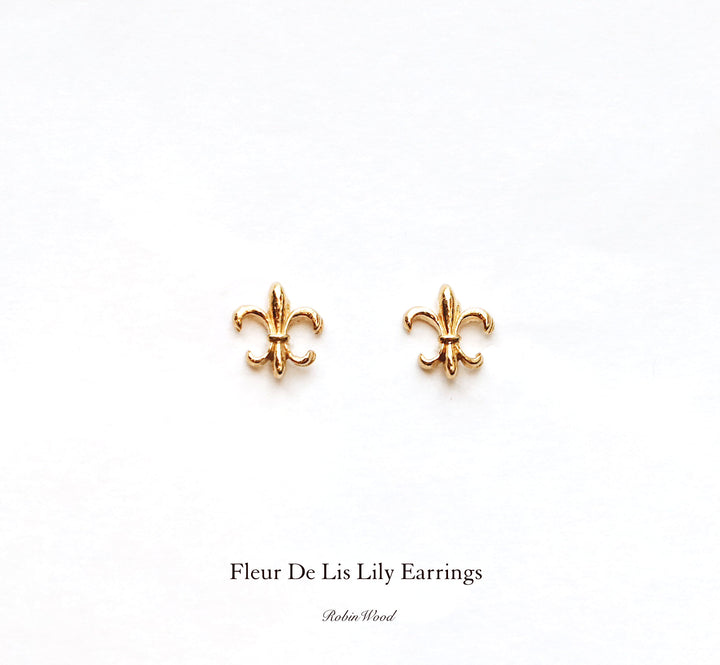 Men Collection's " Fleur De lis Lily Earrings ", Robinwood