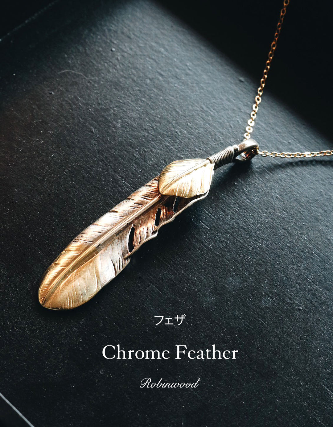 Limited Men Collection's " Chrome Feather Necklace ", Robinwood Men Series