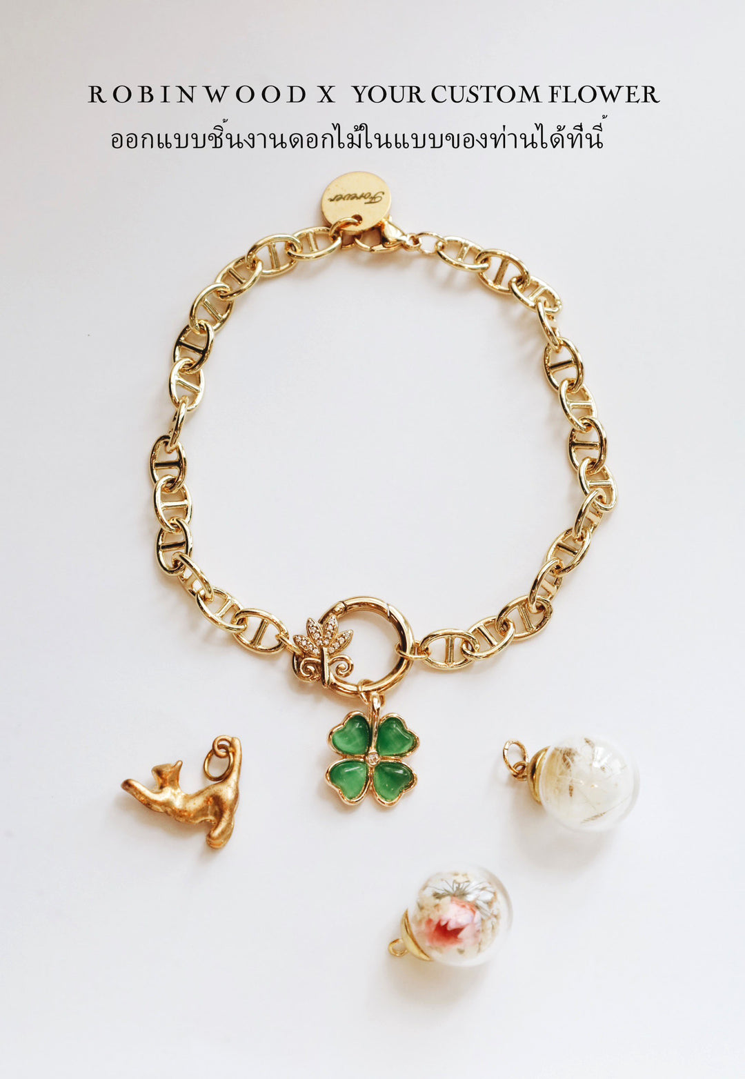 LIMITED COLLECTION'S " PAVÉ KING & INFINITY BRACELET WITH FLOWER CHARM ", 2024 AWARD DESIGN, BY ROBINWOOD