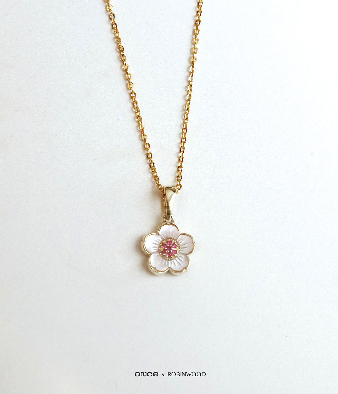 Pre-Order 8 Sep - 15 Sep Collaboration ( ROBINWOOD &amp; ONCE Japan ) Vintage Memorable Japan Sakura Necklace, Limited Pieces