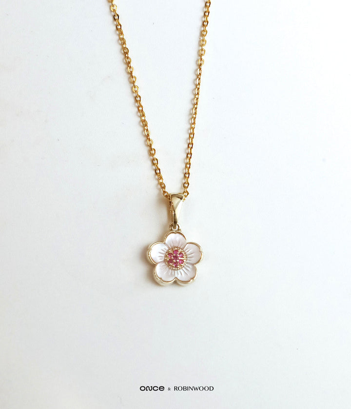 Pre-Order 8 Sep - 15 Sep Collaboration ( ROBINWOOD &amp; ONCE Japan ) Vintage Memorable Japan Sakura Necklace, Limited Pieces