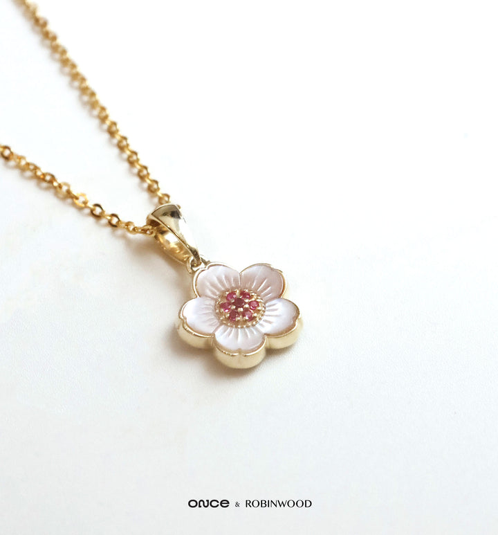 Pre-Order 8 Sep - 15 Sep Collaboration ( ROBINWOOD &amp; ONCE Japan ) Vintage Memorable Japan Sakura Necklace, Limited Pieces