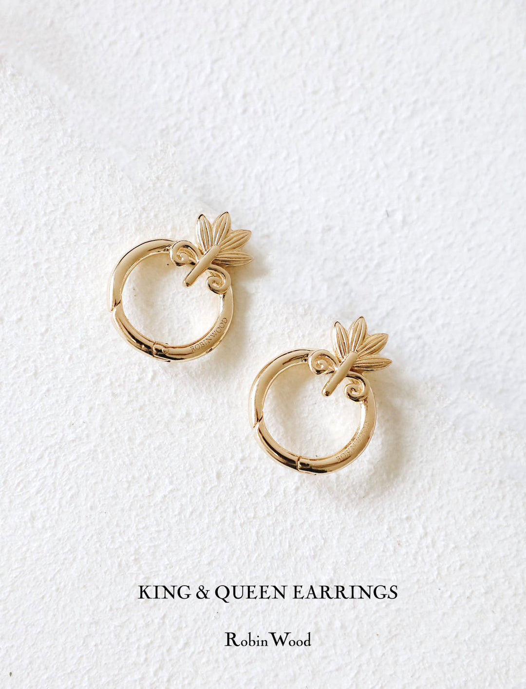 LIMITED COLLECTION'S " KING & QUEEN GOLD EARRINGS ", LUXURY DESIGN  BY ROBINWOOD