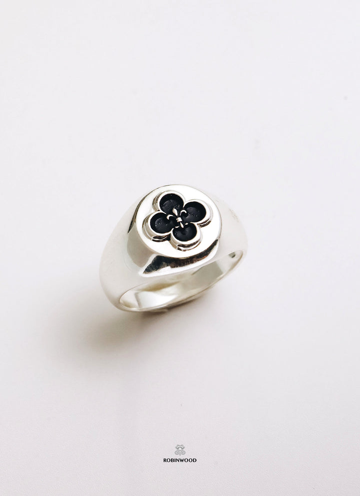" Heritage of Black Fleur-De-Lis Signet Ring, Robinwood TM