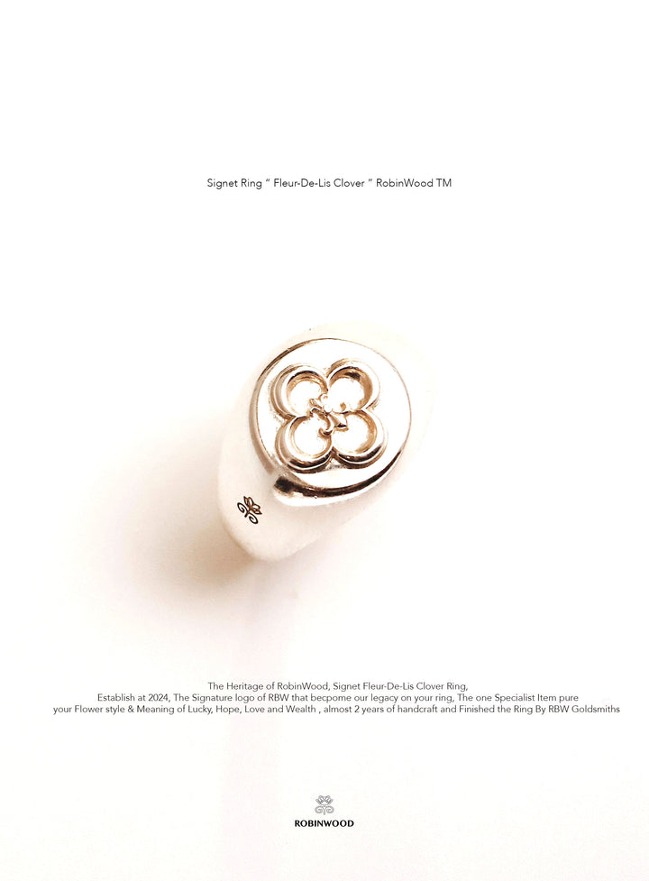 " Heritage of Silver Fleur-De-Lis Signet Ring, Robinwood TM