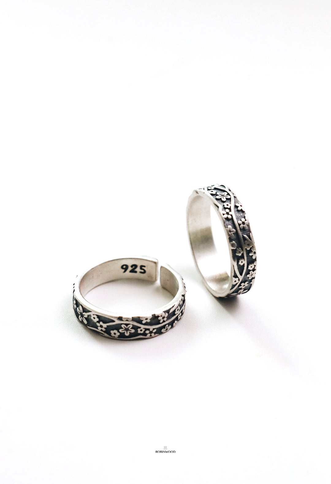 Limited Two Ring Stack Collection's " Japan Stack Sun Flower ", The Story Of Pure Love, Adjustable Size 5- 12 US