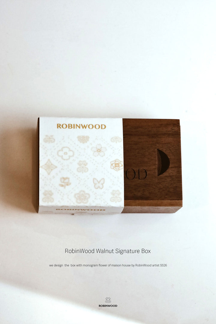 Signature Wooden Box " Walnut RobinWood™  Box " Maison Flower