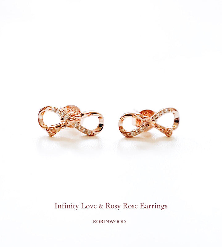 LIMITED VALENTINE COLLECTION'S " INFINITY LOVE & ROSY ROSE Earrings, Robinwood Masterpieces