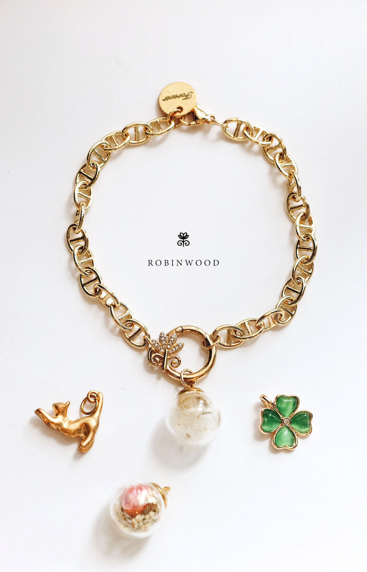 LIMITED COLLECTION'S " PAVÉ KING & INFINITY BRACELET WITH FLOWER CHARM ", 2024 AWARD DESIGN, BY ROBINWOOD