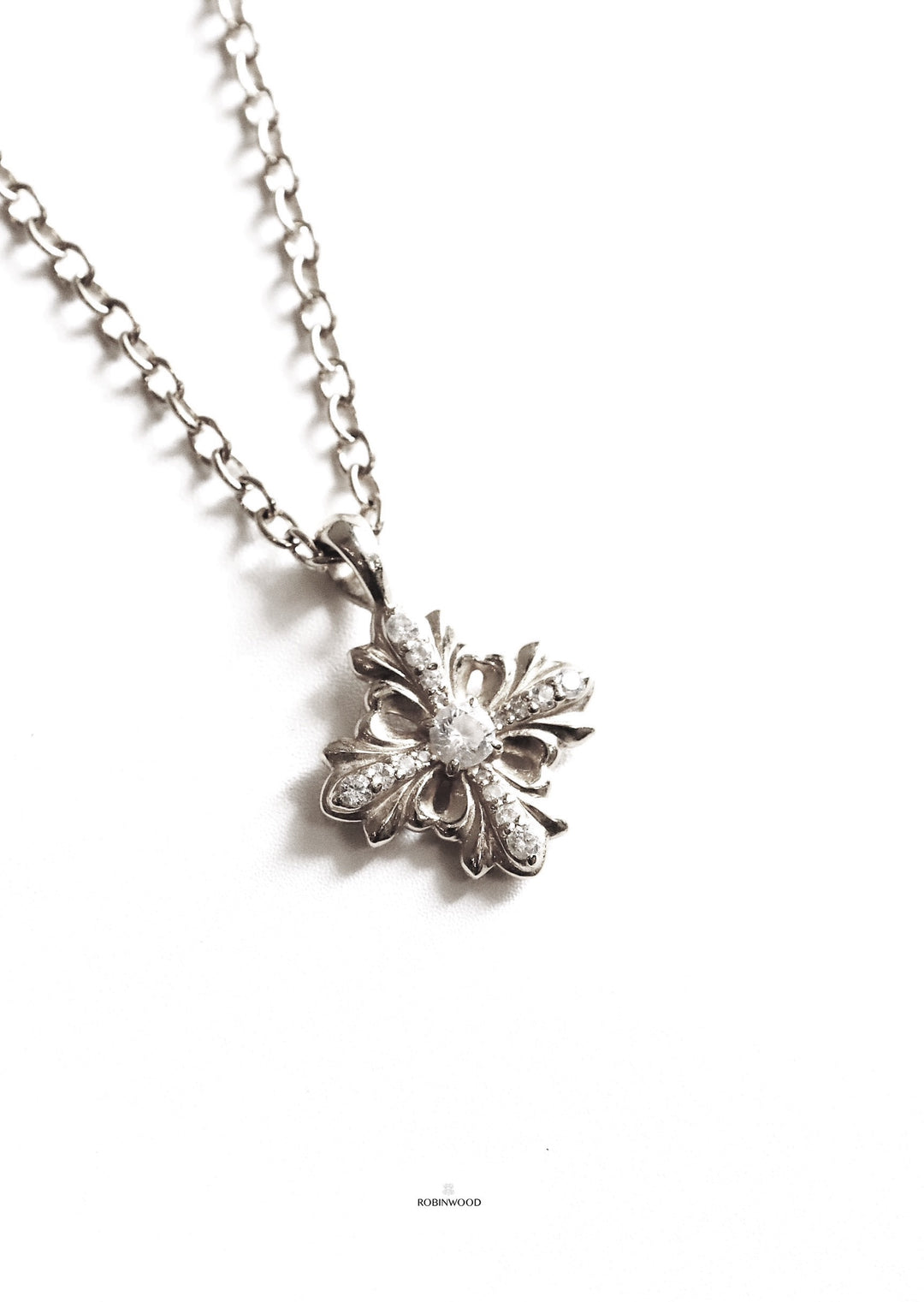 Limited Collection's " Infinity Cross RobinWood Signature,  Fleur-De-Lis Infinty Necklace