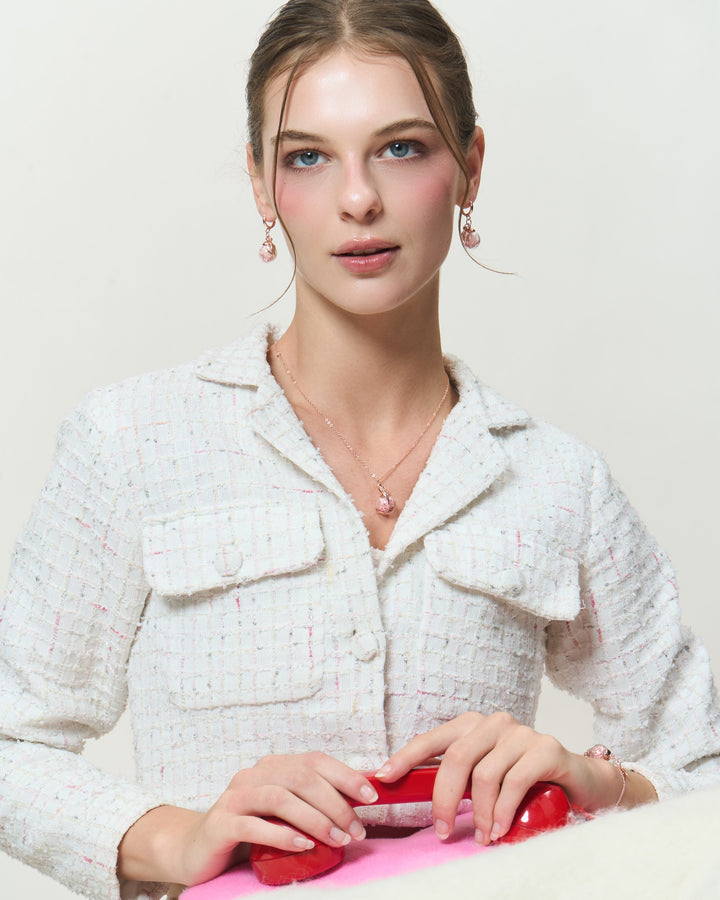 " Austin Rose Colecltion's, Pink Baby Breath Dried Flower & Infinity Necklace Design