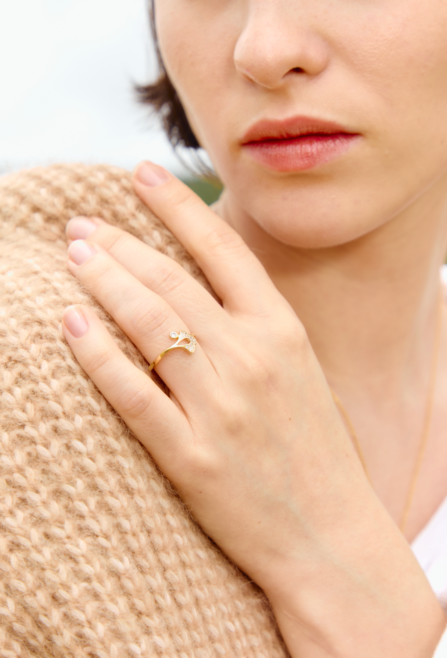 Limited Fall/Winter Ginkgo Ring, Symbol of Hope & Longevity