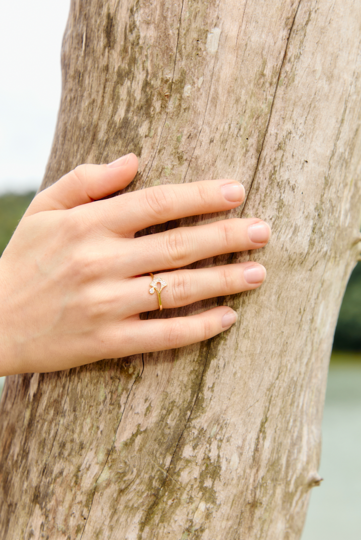 Limited Fall/Winter Ginkgo Ring, Symbol of Hope & Longevity