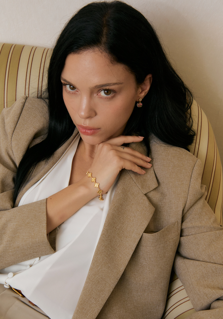 Limited Collection's " Fleur-De-Lis Clover Gold Signature Bracelet, RobinWood