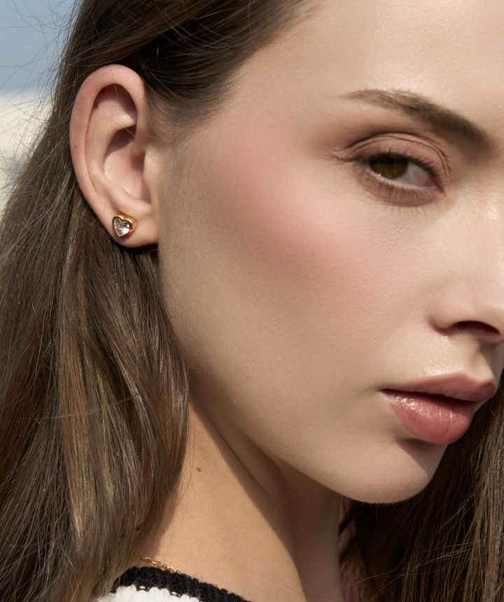 Limited Valentine SS26 : Austin Rose Heart Earrings, Vintage By RBW