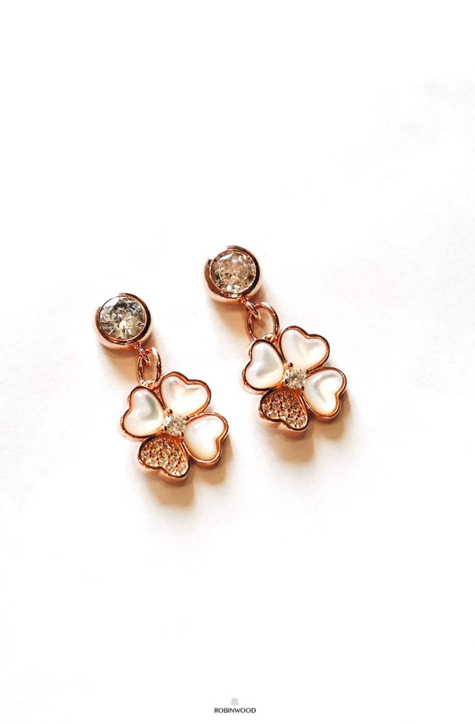 Limited Collection's " White Pave Pearl Clover " Signature Earrings