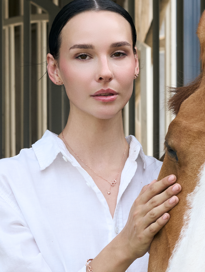 LIMITED VALENTINE COLLECTION'S " INFINITY LOVE & ROSY ROSE Adjustable size NECKLACE, ROBINWOOD MASTERPIECES