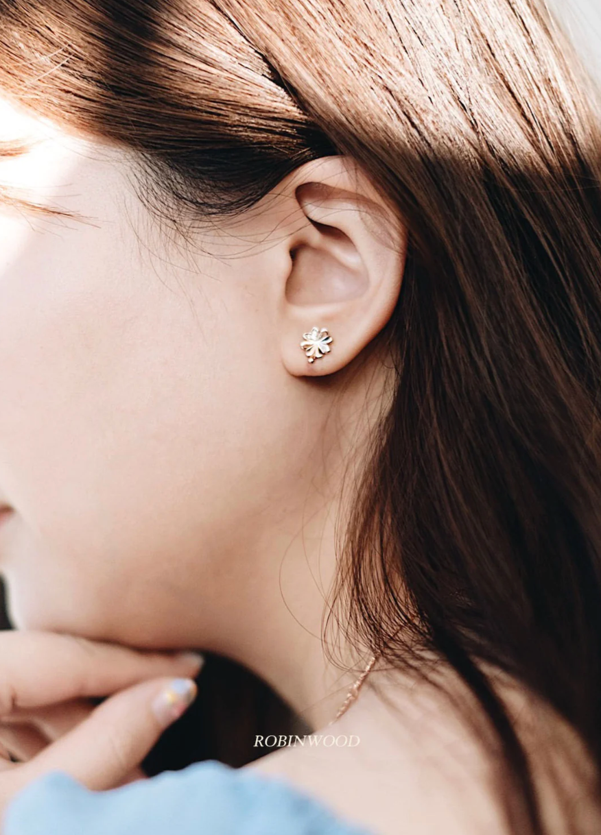 " Valentine's Limited Set " White Pave Clover Design Set ( Earrings,Necklace,Bracelet ) Design With Vintage Classic RBW Box - ROBINWOOD