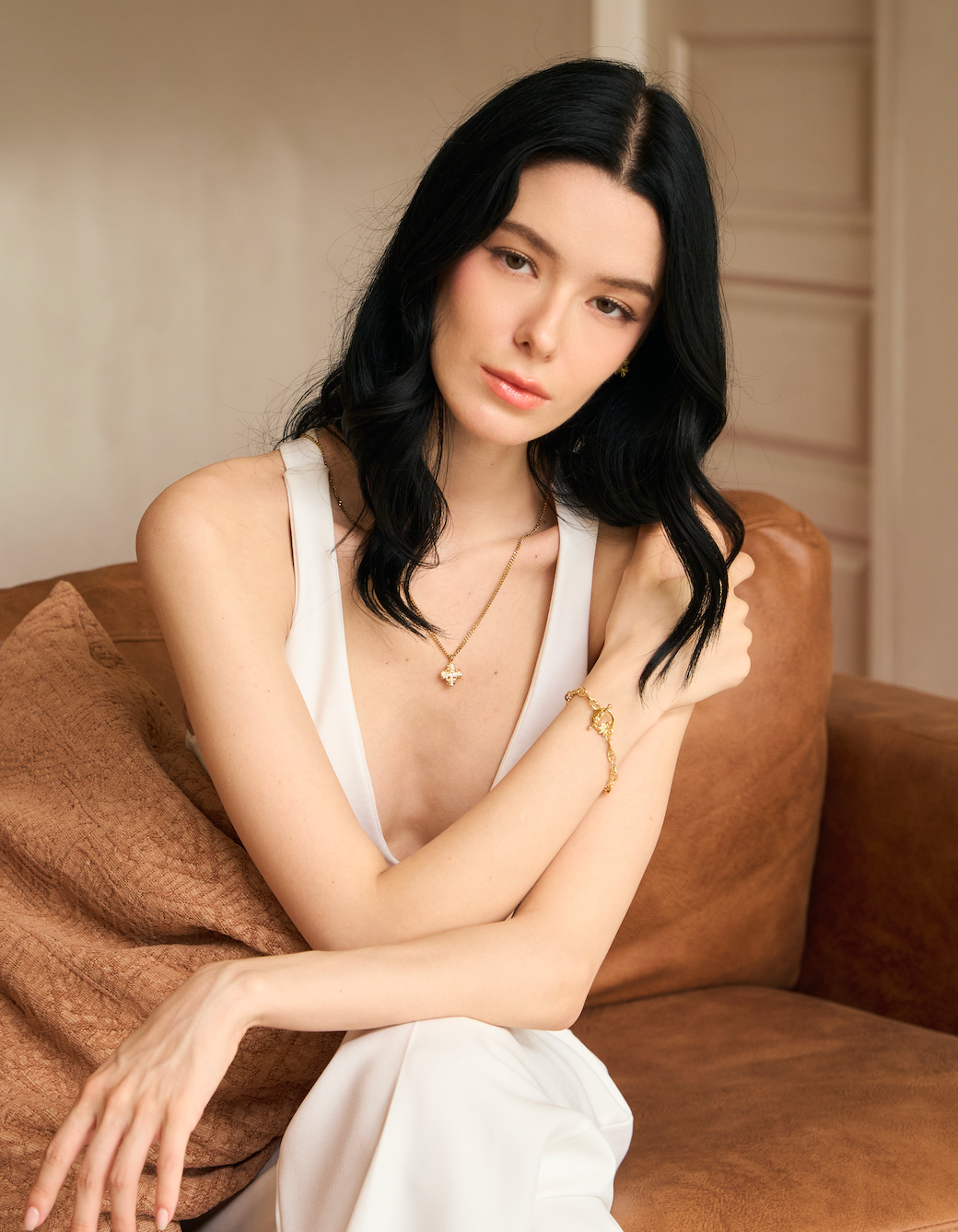 Limited Collection's " Infinity Cross Gold RobinWood Signature, Fleur-De-Lis Infinity Necklace