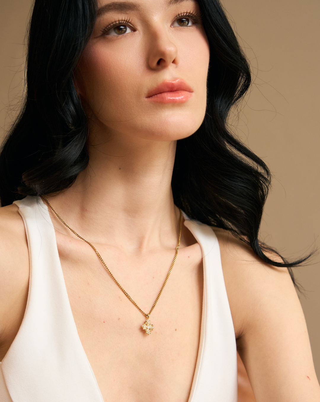 Limited Collection's " Infinity Cross Gold RobinWood Signature, Fleur-De-Lis Infinity Necklace