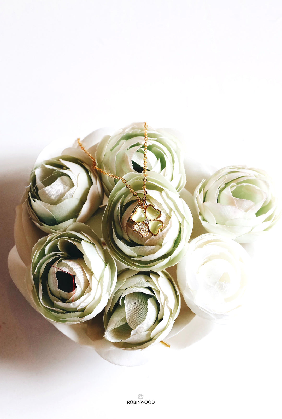 Limited 50pcs Collection's " Pave Light Green, Peridot, Gem of the Sun Clover "14-18 Inches Adjustable Size