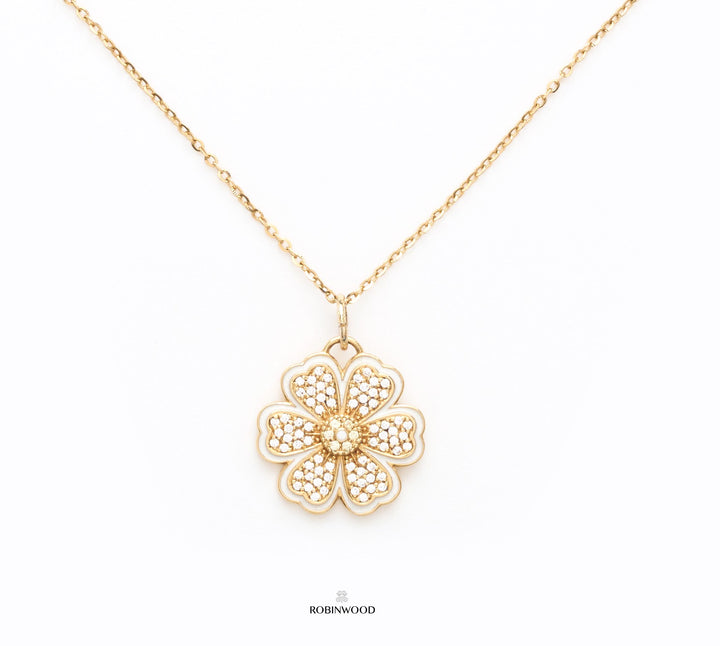 Fine Jewelry Collection's " Vintage Love Daisy Gold Necklace " TailorMade, 18 K Solid Gold