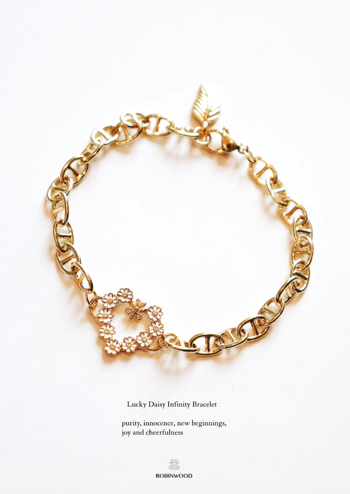 LIMITED DAISY COLLECTION'S : LUCKY DAISY Infinity Bracelet, ROBINWOOD MASTERPIECES