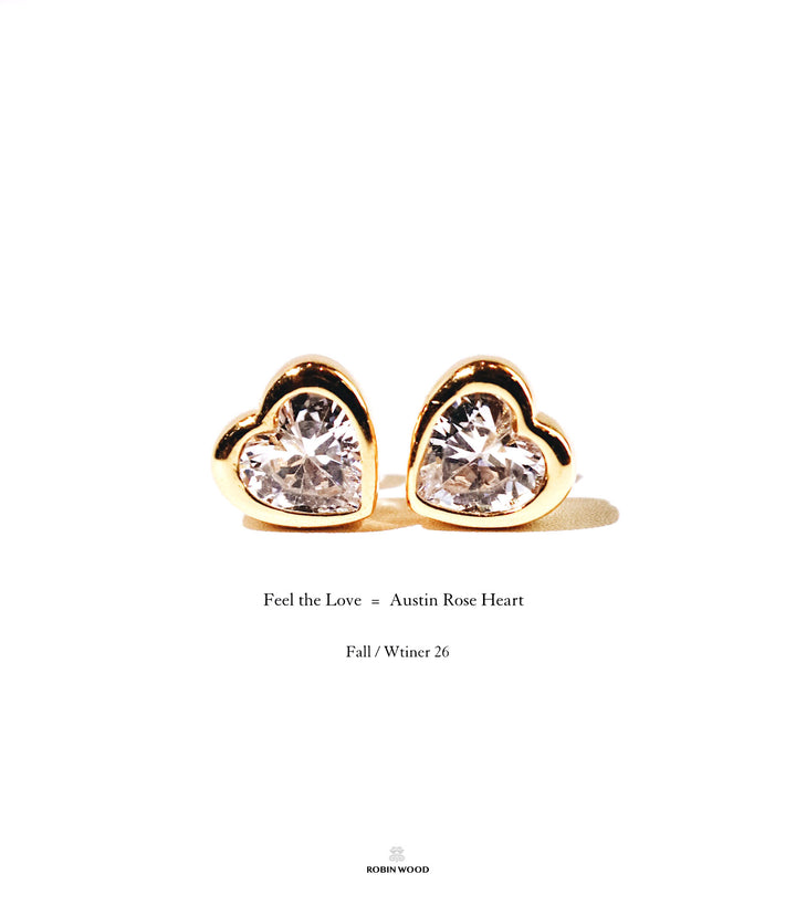 Limited Valentine SS26 : Austin Rose Heart Earrings, Vintage By RBW
