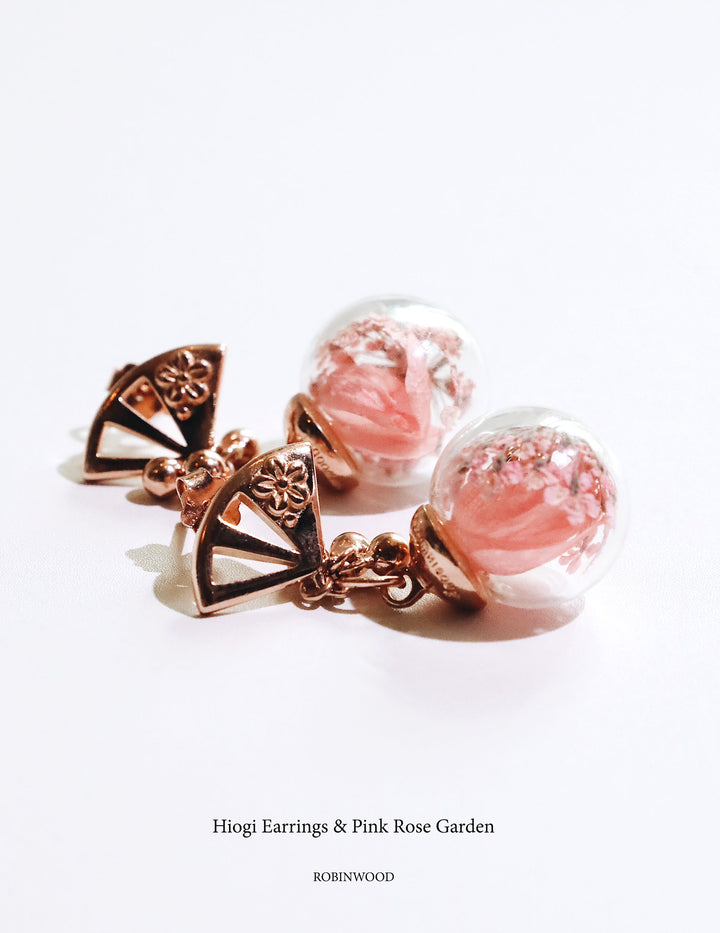 Limited Collection's " Hiogi Japan & Pink Rose Earrings ", Robinwood Masterpieces