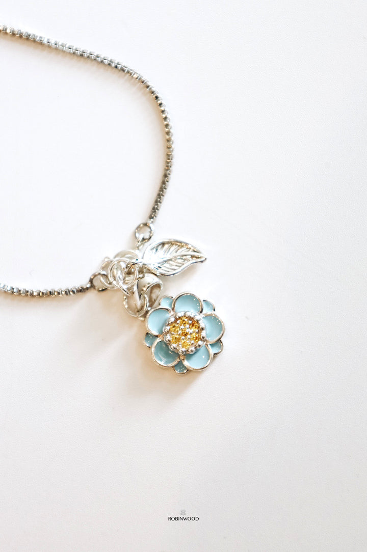 " Limited Collection's " Memorable Forget Me Not Silver Signature Bracelet, Adjustable Size 13 - 19 CM