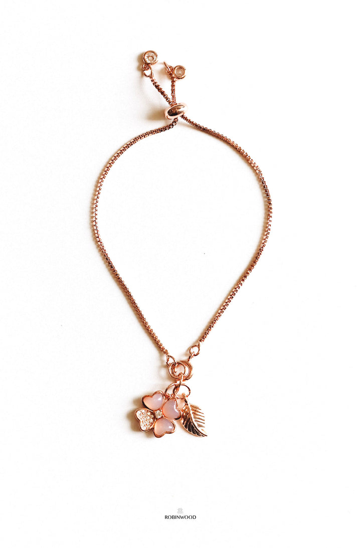 Limited Collection's " PAVE Pink Mother Of Pearl Clover " Bracelet , Robinwood