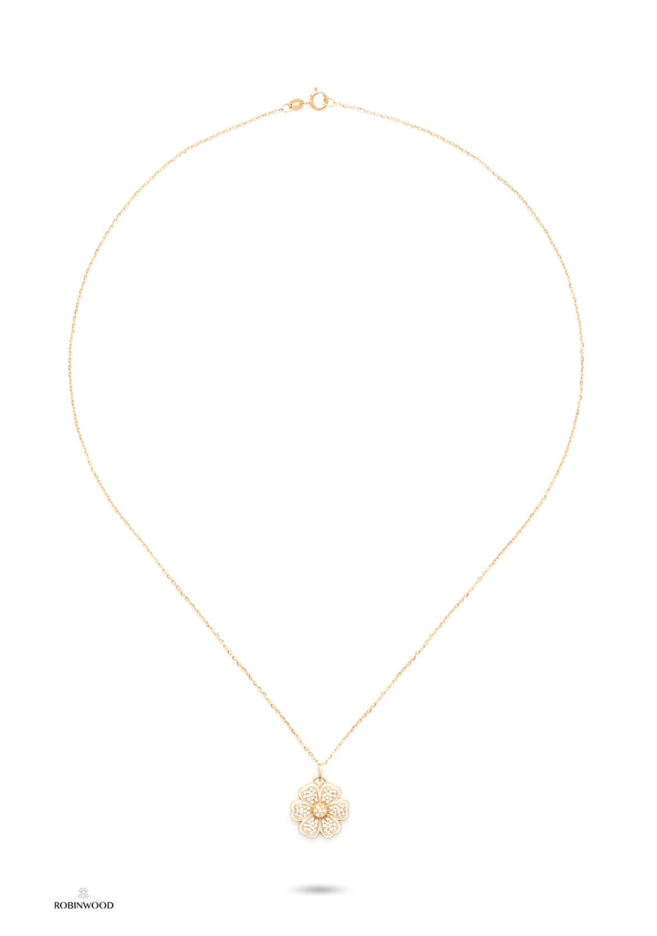 Fine Jewelry Collection's " Vintage Love Daisy Gold Necklace " TailorMade, 18 K Solid Gold
