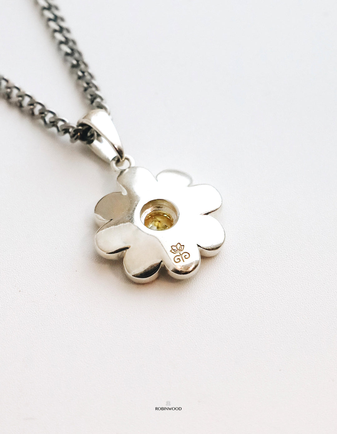 Limited Daisy Collection's : SnowFlake Daisy Signature Hammer Chain Necklace, Robinwood Masterpieces