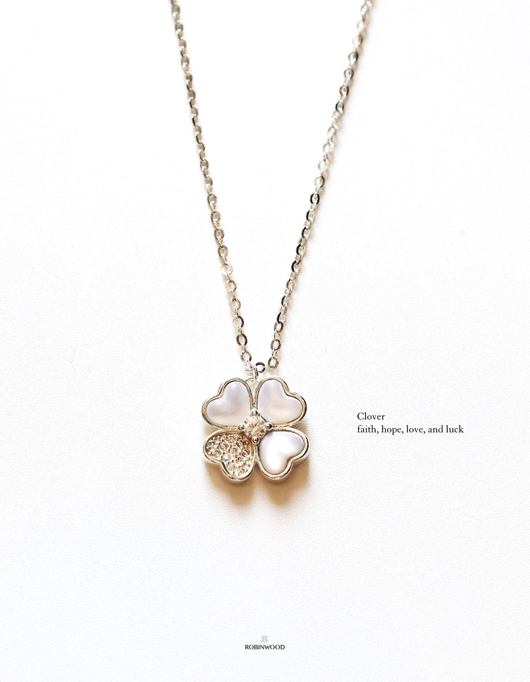 Valentine Limited Set " 92.5 Sterling Silver Snowflake White Clover " Men & Women Set Necklace, Size 14 - 20 Inches Adjsuatble size
