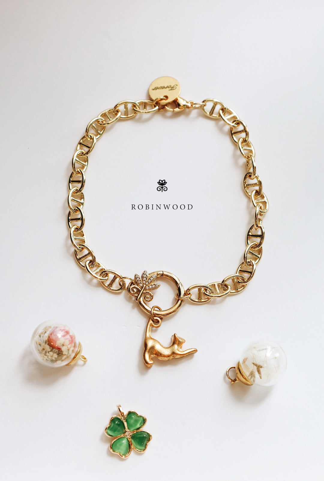 LIMITED COLLECTION'S " PAVÉ KING & INFINITY BRACELET WITH FLOWER CHARM ", 2024 AWARD DESIGN, BY ROBINWOOD