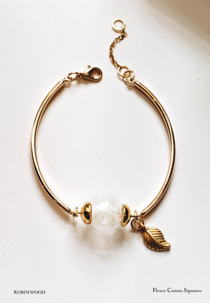 October Collection's "Dandelion Seeds & 14 K Gold Cuff Bracelet, Robinwood