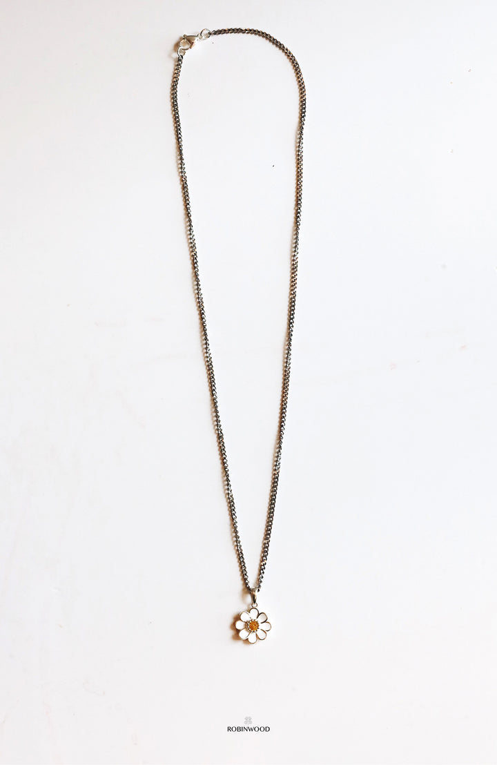Limited Daisy Collection's : SnowFlake Daisy Signature Hammer Chain Necklace, Robinwood Masterpieces
