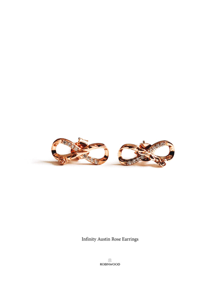 LIMITED VALENTINE COLLECTION'S " INFINITY LOVE & ROSY ROSE Earrings, Robinwood Masterpieces
