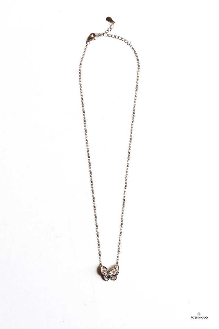 ( Pre-Order 30-35 Days ) Vintage Collection's " Snowflake Butterfly Necklace 16-18 Inches , Maison Flower of RBW