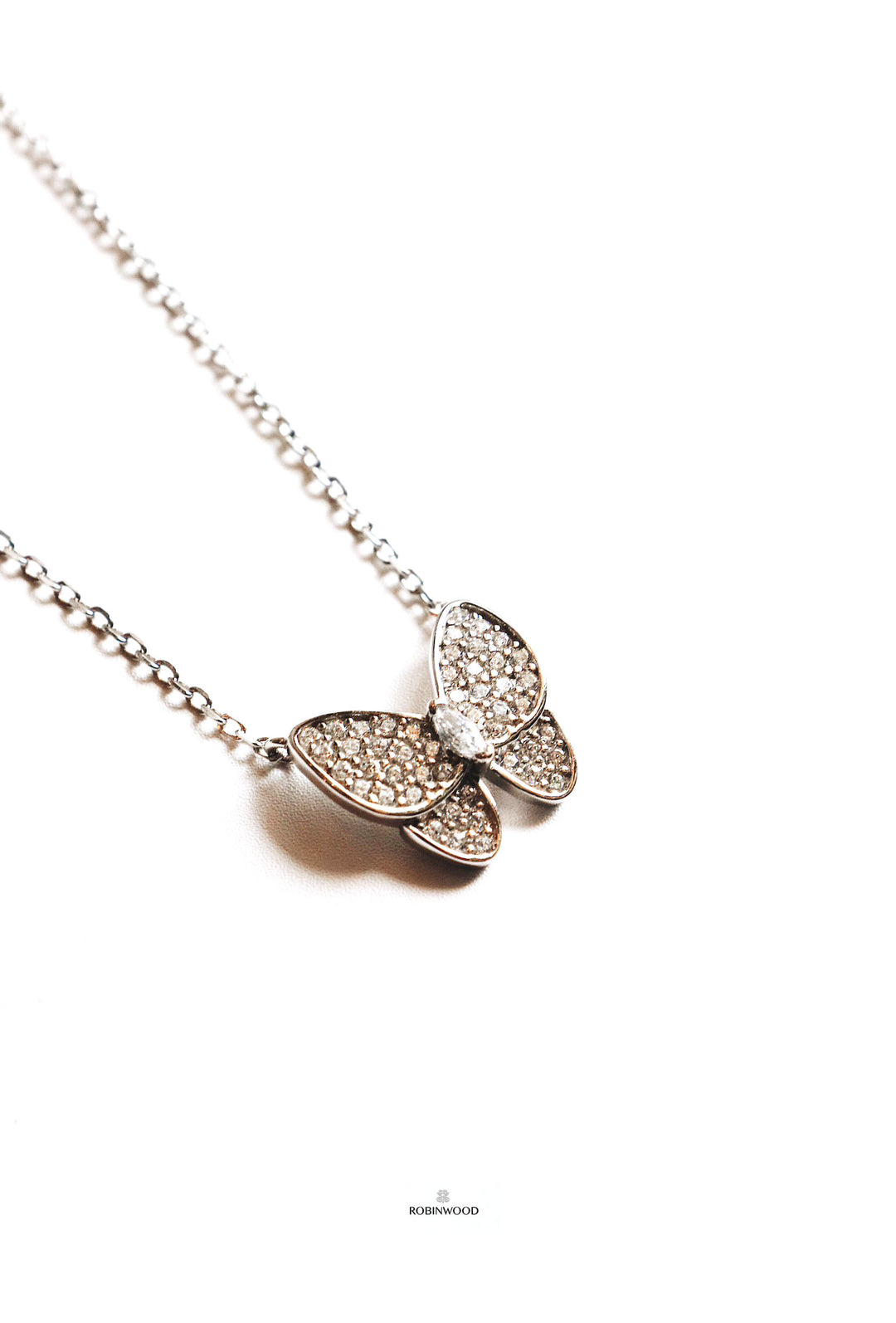 ( Pre-Order 30-35 Days ) Vintage Collection's " Snowflake Butterfly Necklace 16-18 Inches , Maison Flower of RBW