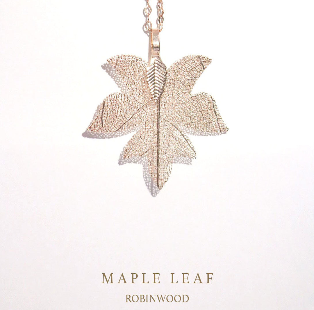 Exclusive " MAPLE LEAF ", July Limited Series, Real Maple leaf Rosegold Edition, Robinwood