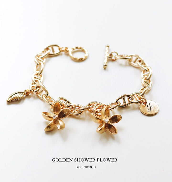" Limited Collection " Golden Shower Flower Design, Special Series, Robinwood, Adjustable Size