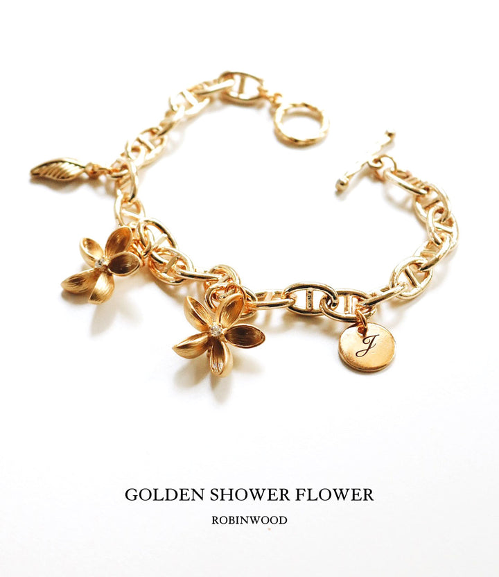 " Limited Collection " Golden Shower Flower Design, Special Series, Robinwood, Adjustable Size