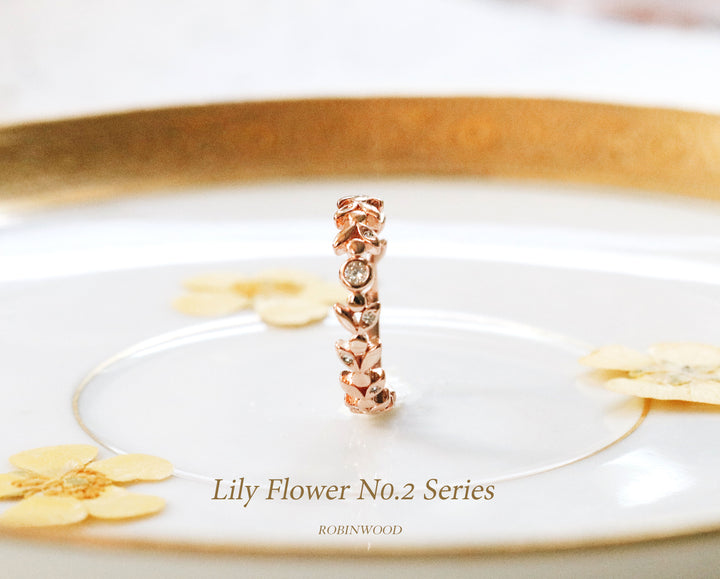 Limited Collection's " Lily Flower No.2 Series Ring ",Rose Gold, Robinwood Masterpieces