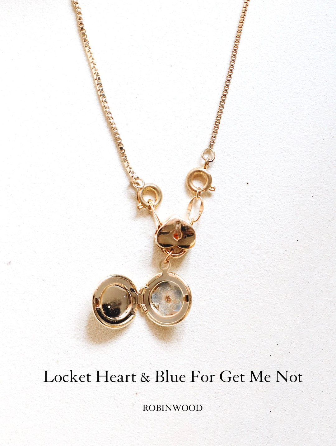March Collection's " Locket Heart & Snake Chain Design ", Forget Me Not, Robinwood,